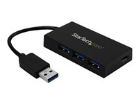 StarTech.com 4 Port USB 3.0 Hub, USB Type-A Hub with 1x USB-C & 3x USB-A Ports (SuperSpeed 5Gbps), USB Bus Powered, USB 3.1/USB 3.2 Gen 1 Adapter Hub, Portable USB Hub for Laptop/Desktop - Windows/macOS/Linux (HB30A3A1CFB) - Hub - 4 x SuperSpeed USB 3.0 - stasjonær - for P/N: CFASTRWU3C, SDMSDRWU3AC HB30A3A1CFB