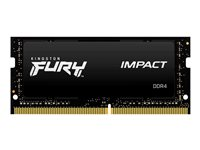 Kingston FURY Impact - DDR4 - modul - 16 GB - SO DIMM 260-pin - 3200 MHz / PC4-25600 - CL20 - 1.2 V - ikke-bufret - ikke-ECC - svart KF432S20IB/16