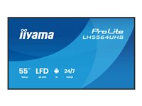 iiyama ProLite LH5564UHS-B1AG - 55" Diagonalklasse (54.6" synlig) LED-bakgrunnsbelyst LCD-skjerm - intelligent skilting - med innebygd SoC-mediespiller - 4K UHD (2160p) 3840 x 2160 - svart ramme med matt finish LH5564UHS-B1AG