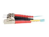 C2G LC-ST 10Gb 50/125 OM3 Duplex Multimode PVC Fiber Optic Cable (LSZH) - Nettverkskabel - ST flermodus (hann) til LC multimodus (hann) - 3 m - 3 m - fiberoptisk - dupleks - 50 / 125 mikroner - OM3 - halogenfri - akvamarin 85542