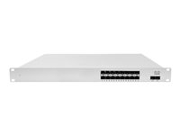 Cisco Meraki Cloud Managed Ethernet Aggregation Switch MS410-16 - Switch - Styrt - 16 x Gigabit SFP + 2 x 10 Gigabit SFP+ (opplenke) - rackmonterbar MS410-16-HW