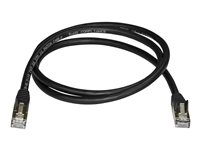 StarTech.com 7m CAT6A Ethernet Cable, 10 Gigabit Shielded Snagless RJ45 100W PoE Patch Cord, CAT 6A 10GbE STP Network Cable w/Strain Relief, Black, UL Certified Wiring/TIA - Category 6A - 26AWG (6ASPAT7MBK) - Koblingskabel - RJ-45 (hann) til RJ-45 (hann) - 7 m - STP - CAT 6a - formstøpt, uten hindringer - svart 6ASPAT7MBK
