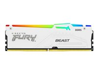 Kingston FURY Beast RGB - DDR5 - modul - 32 GB - DIMM 288-pin - 6000 MHz / PC5-48000 - CL30 - 1.4 V - ikke-bufret - on-die ECC - hvit KF560C30BWEA-32