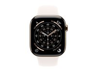 Apple Watch Series 11 (GPS + Cellular) - 46 mm - gull titan - smartklokke med sportsbånd - fluorelastomer - lett rouge - båndbredde: S/M - 64 GB - Bluetooth, LTE, Wi-Fi 4, UWB - 5G - 43.1 g MFD54QN/A