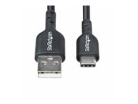 StarTech.com 1ft (30cm) USB-A to USB-C Charging Cable, Charger Cord - USB-kabel - USB (hann) til 24 pin USB-C (hann) - USB 2.0 - 3 A - 30 cm - lade og synkronisere, halogenfri, USB Fast Charge (15W), passiv - svart USB2AC30CMBK