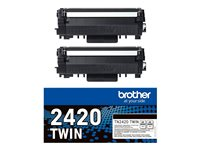 Brother TN2420 TWIN - 2-pack - Høy ytelse - svart - original - tonerpatron - for Brother DCP-L2510, L2530, L2537, L2550, HL-L2350, L2370, L2375, MFC-L2713, L2730, L2750 TN2420TWIN