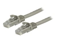 StarTech.com 15m CAT6 Ethernet Cable, 10 Gigabit Snagless RJ45 650MHz 100W PoE Patch Cord, CAT 6 10GbE UTP Network Cable w/Strain Relief, Grey, Fluke Tested/Wiring is UL Certified/TIA - Category 6 - 24AWG (N6PATC15MGR) - Koblingskabel - RJ-45 (hann) til RJ-45 (hann) - 15 m - UTP - CAT 6 - formstøpt, uten hindringer - grå N6PATC15MGR