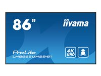 iiyama ProLite LH8665UHSB-B1 - 86" Diagonalklasse LED-bakgrunnsbelyst LCD-skjerm - intelligent skilting - Android - 4K UHD (2160p) 3840 x 2160 - svart LH8665UHSB-B1