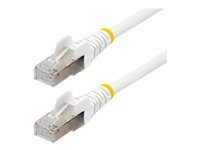 StarTech.com 1m CAT6a Ethernet Cable - White - Low Smoke Zero Halogen (LSZH) - 10GbE 500MHz 100W PoE++ Snagless RJ-45 w/Strain Reliefs S/FTP Network Patch Cord - Koblingskabel - RJ-45 (hann) til RJ-45 (hann) - 1 m - S/FTP - CAT 6a - IEEE 802.3bt - halogenfri, formstøpt, uten hindringer, flertrådet - hvit NLWH-1M-CAT6A-PATCH