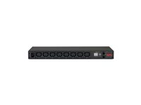 APC Metered Rack PDU AP7820B - Strømfordelerenhet (kan monteres i rack) - AC 200/208/230 V - 2300 VA - Ethernet 10/100 - inngang: IEC 60320 C14 - utgangskontakter: 8 (power IEC 60320 C13) - 1U - 1.98 m kabel - for P/N: SMTL1000RMI2UC, SMX1000C, SMX1500RM2UC, SMX1500RM2UCNC, SMX750C, SMX750CNC AP7820B