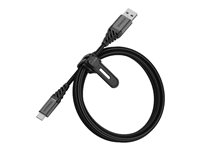 OtterBox Premium - USB-kabel - 24 pin USB-C (hann) til USB (hann) - USB 2.0 - 3 A - 1 m - mørk askesvart 78-52664