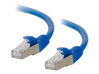 C2G Cat6a Booted Shielded (STP) Network Patch Cable - Koblingskabel - RJ-45 (hann) til RJ-45 (hann) - 10 m - STP - CAT 6a - formstøpt, uten hindringer, flertrådet - blå 89927