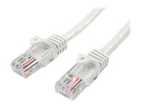 StarTech.com 1m White Cat5e / Cat 5 Snagless Patch Cable - Koblingskabel - RJ-45 (hann) til RJ-45 (hann) - 1 m - UTP - CAT 5e - riser, uten hindringer - hvit 45PAT1MWH