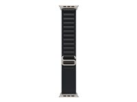 Apple - Sløyfe for smart armbåndsur - 49 mm, naturlig titanfinish - Stor størrelse - svart - for Watch Hermès Series 9, SE 3, Series 10, Series 11, Series 8, Series 9, Ultra 2, Ultra 3 MFTG4ZM/A
