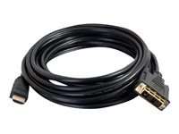 C2G 0.5m (1.6ft) HDMI to DVI Cable - HDMI to DVI-D Adapter Cable - 1080p - Adapterkabel - DVI-D hann til HDMI hann - 50 cm - skjermet - svart 42513
