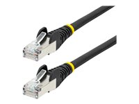 StarTech.com 10m CAT6a Ethernet Cable - Black - Low Smoke Zero Halogen (LSZH) - 10GbE 500MHz 100W PoE++ Snagless RJ-45 w/Strain Reliefs S/FTP Network Patch Cord - Koblingskabel - RJ-45 (hann) til RJ-45 (hann) - 10 m - S/FTP - CAT 6a - IEEE 802.3bt - uten hindringer, flertrådet, formstøpt, halogenfri - svart NLBK-10M-CAT6A-PATCH