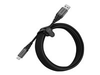 OtterBox Premium - USB-kabel - USB (hann) til 24 pin USB-C (hann) - USB 2.0 - 3 m - mørk askesvart 78-52666