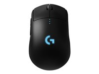 Logitech G Pro - Mus - høyre- og venstrehåndet - optisk - trådløs - 2.4 GHz - USB trådløs mottaker 910-005273