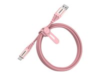 OtterBox Premium - USB-kabel - 24 pin USB-C (hann) til USB (hann) - USB 2.0 - 3 A - 1 m - sprudlende rosa 78-52540
