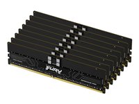 Kingston FURY Renegade Pro - DDR5 - sett - 128 GB: 8 x 16 GB - DIMM 288-pin - 6000 MHz / PC5-48000 - CL32 - 1.35 V - registrert - on-die ECC - svart KF560R32RBEK8-128