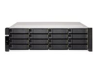 QNAP ES1686DC - NAS-server - 16 brønner - kan monteres i rack - SAS 12Gb/s - RAID RAID 0, 1, 5, 6, 10, JBOD, 5 hot spare, 6 hot spare, 10 hot spare, 1 aktiv reservedel - RAM 96 GB - Gigabit Ethernet / 10 Gigabit Ethernet - iSCSI støtte - 3U ES1686DC-2142IT-96G