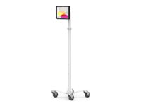 Compulocks iPad 10th-11th (A16) Gen PowerMove Medical Rolling Cart Black - Vogn - for nettbrett - medisinsk - svart, hvit - skjermstørrelse: 10.9" - for Apple 10.9-inch iPad (10. generasjon) MCRSTDWPMIP109
