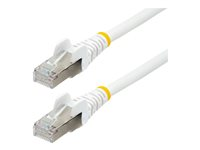 StarTech.com 10m CAT6a Ethernet Cable - White - Low Smoke Zero Halogen (LSZH) - 10GbE 500MHz 100W PoE++ Snagless RJ-45 w/Strain Reliefs S/FTP Network Patch Cord - Koblingskabel - RJ-45 (hann) til RJ-45 (hann) - 10 m - S/FTP - CAT 6a - IEEE 802.3bt - halogenfri, formstøpt, uten hindringer, flertrådet - hvit NLWH-10M-CAT6A-PATCH