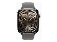 Apple Watch Series 10 (GPS + Cellular) - 46 mm - naturlig titan - smartklokke med sportsbånd - fluorelastomer - steingrå - båndbredde: M/L - 64 GB - LTE, Wi-Fi 4, UWB, Bluetooth - 4G - 41.7 g MWYA3QN/A