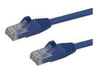 StarTech.com 15m CAT6 Ethernet Cable, 10 Gigabit Snagless RJ45 650MHz 100W PoE Patch Cord, CAT 6 10GbE UTP Network Cable w/Strain Relief, Blue, Fluke Tested/Wiring is UL Certified/TIA - Category 6 - 24AWG (N6PATC15MBL) - Koblingskabel - RJ-45 (hann) til RJ-45 (hann) - 15 m - UTP - CAT 6 - formstøpt, uten hindringer - blå N6PATC15MBL