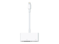 Apple - Video adapter - VGA - Lightning hann til 15 pin D-Sub (DB-15), Lightning hunn - 1080p-støtte MD825ZM/A