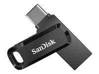 SanDisk Ultra Dual Drive Go - USB-flashstasjon - 256 GB - USB 3.2 Gen 1 / USB-C - svart SDDDC3-256G-G46