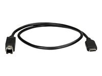 StarTech.com USB C to USB B Printer Cable - 1.6 ft / 0.5m - USB C Printer Cable - USB C to USB B Cable - USB Type C to Type B (USB2CB50CM) - USB-kabel - USB-C (hann) til USB-type B (hann) - Thunderbolt 3 / USB 2.0 - 50 cm - svart USB2CB50CM