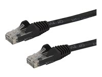 StarTech.com 1m CAT6 Ethernet Cable, 10 Gigabit Snagless RJ45 650MHz 100W PoE Patch Cord, CAT 6 10GbE UTP Network Cable w/Strain Relief, Black, Fluke Tested/Wiring is UL Certified/TIA - Category 6 - 24AWG (N6PATC1MBK) - Koblingskabel - RJ-45 (hann) til RJ-45 (hann) - 1 m - UTP - CAT 6 - formstøpt, uten hindringer - svart N6PATC1MBK