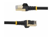 StarTech.com 10m CAT6A Ethernet Cable, 10 Gigabit Shielded Snagless RJ45 100W PoE Patch Cord, CAT 6A 10GbE STP Network Cable w/Strain Relief, Black, UL Certified Wiring/TIA - Category 6A - 26AWG (6ASPAT10MBK) - Koblingskabel - RJ-45 (hann) til RJ-45 (hann) - 10 m - STP - CAT 6a - formstøpt, uten hindringer - svart 6ASPAT10MBK