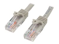 StarTech.com 10m Gray Cat5e / Cat 5 Snagless Ethernet Patch Cable 10 m - Koblingskabel - RJ-45 (hann) til RJ-45 (hann) - 10 m - UTP - CAT 5e - uten hindringer, flertrådet - grå 45PAT10MGR