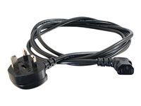 C2G 3m 18 AWG UK 90° Power Cord (IEC320C13R to BS 1363) - Strømkabel - power IEC 60320 C13 til BS 1363 (hann) vinklet - 3 m - svart C2G82036