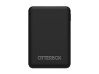 OtterBox Standard Mobile Charging Kit - Strømbank - 5000 mAh - 10.5 watt - 2.1 A - Apple Fast Charge, FC, USB BC 1.2 (USB) - på kabel: Lightning/Micro-USB/USB-C - svart 78-80638