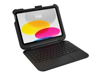 OtterBox Achiever Series Keyboard 360 - tastatur og folioveske (tastaturetui) - med styrepute - QWERTY - Nordisk - svart Inn-enhet 77-97886