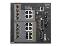 Cisco Industrial Ethernet 4000 Series - Switch - Styrt - 4 x SFP + 8 x 10/100 (PoE+) + 4 x kombo-Gigabit SFP - DIN-skinnemonterbar - PoE+ - DC power - TAA-samsvar IE-4000-4S8P4G-E