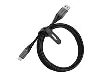 OtterBox Premium - USB-kabel - 24 pin USB-C (hann) til USB (hann) - USB 2.0 - 3 A - 2 m - mørk askesvart 78-52665