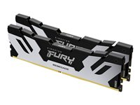 Kingston FURY Renegade - DDR5 - sett - 32 GB: 2 x 16 GB - DIMM 288-pin - 8000 MT/s / PC5-64000 - CL38 - 1.1 V - ikke-bufret - on-die ECC - svart med sølv KF580C38RSK2-32