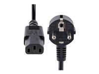 StarTech.com 1m (3ft) Computer Power Cord, 18AWG, EU Schuko to C13 Power Cord, 10A 250V, Black Replacement AC Cord, TV/Monitor Power Cable, Schuko CEE 7/7 to IEC 60320 C13 Power Cord - PC Power Supply Cable (713E-1M-POWER-CORD) - Strømkabel - power CEE 7/7 (P) vinklet til power IEC 60320 C13 - AC 250 V - 10 A - 1 m - formstøpt - svart 713E-1M-POWER-CORD