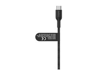 Belkin BoostCharge Pro - USB-kabel - USB-C (hann) til USB-C (hann) - USB 2.0 - 1.5 m - USB Power Delivery (140W), flettet kabel - svart CAC004HQ1.5MBK