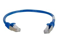 C2G Cat6a Booted Shielded (STP) Network Patch Cable - Koblingskabel - RJ-45 (hann) til RJ-45 (hann) - 15 m - STP - CAT 6a - formstøpt, uten hindringer, flertrådet - blå 89928