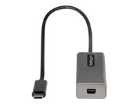 StarTech.com USB C to Mini DisplayPort Adapter, 4K 60Hz USB-C to mDP Adapter Dongle, USB Type-C to Mini DP Monitor/Display, Video Converter, Works w/ Thunderbolt 3, 12" Long Attached Cable - DP Alt Mode, mDP 1.2 (CDP2MDPEC) - Video adapter - 24 pin USB-C (hann) til Mini DisplayPort (hunn) - Displayport 1.2/Thunderbolt 3 - 30.6 cm - støtte for 4K 60 Hz (3840 x 2160) - grå CDP2MDPEC