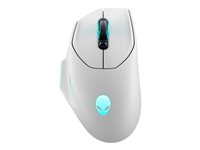 Alienware AW620M - Mus - høyrehendt - optisk - 7 knapper - kablet, trådløs - USB, 2.4 GHz - månelys - løsvekt - boks AW620M-W-DEAM