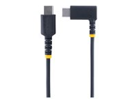 StarTech.com 6in (15cm) USB C Charging Cable Right Angle, 60W PD 3A, Heavy Duty Fast Charge USB-C Cable, USB 2.0 Type-C, Durable and Rugged Aramid Fiber, S20/iPad/Pixel - High Quality USB Charging Cord (R2CCR-15C-USB-CABLE) - USB-kabel - 24 pin USB-C (hann) rett til 24 pin USB-C (hann) rettvinklet - USB 2.0 - 3 A - 15 cm - svart R2CCR-15C-USB-CABLE