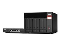 QNAP TS-673A - NAS-server - 6 brønner - SATA 6Gb/s - RAID JBOD, RAID 0, 1, 10, 50, 60, 5, 6 - RAM 8 GB - 2.5 Gigabit Ethernet - iSCSI støtte - med QSW-1105-5T-bryter TS-673A-SW5T