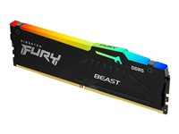 Kingston FURY Beast RGB - DDR5 - modul - 32 GB - DIMM 288-pin - 2600 MHz / PC5-41600 - CL36 - 1.25 V - ikke-bufret - on-die ECC - svart KF552C36BBEA-32