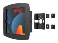 Compulocks iPad 10.2" Space Enclosure Glass Mount - Sikkerhetsskap for nettbrett-pc - veggmonterbar - 10.2" - svart - for Apple 10.2-inch iPad (7. generasjon, 8. generasjon, 9. generasjon) 201MGL102IPDSB